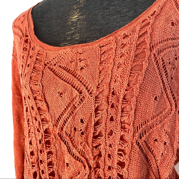 L/XL Anthropologie MOTH Knit Overlay High Low Sweater - Picture 4 of 14